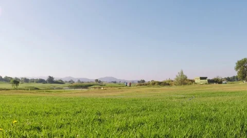 Golf course in Spain at early morning. Stock Footage