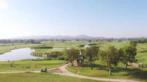 Golf course in Spain at early morning. Stockbeeldmateriaal 77809241