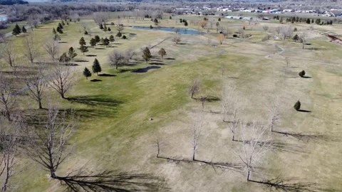 Golf course in spring before leaves Stock Footage 310573218