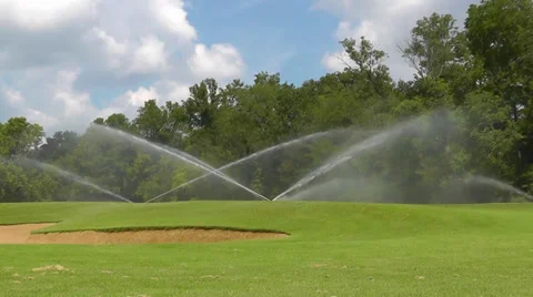 Golf Course Sprinkers Video stock 27720805