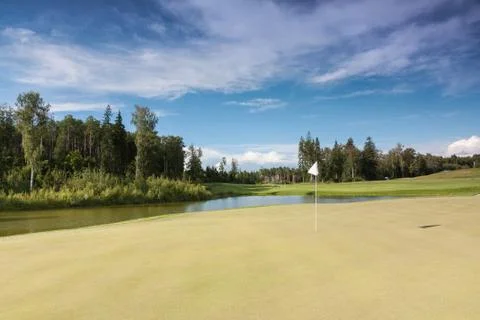 Golf Course in the Sun Stock Photos
