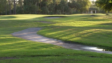 Golf Course at Sundown Stock Footage 42857916