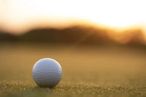 Golf course on a sunny day Stock Photos