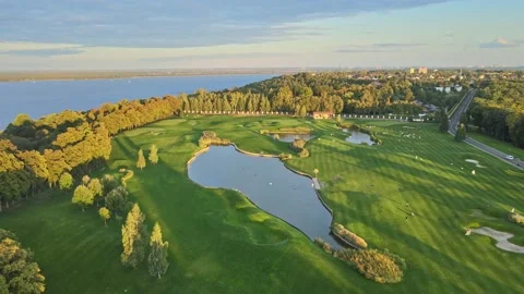 Golf course. Sunset Stock Footage 161594069