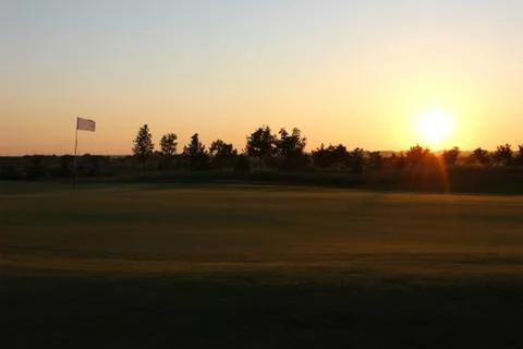 Golf course sunset Stock Photos
