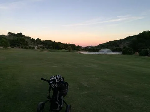 Golf course sunset Stock Photos