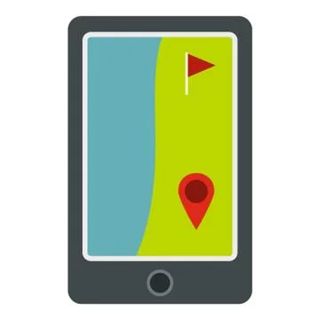 Golf course on a tablet screen icon isolated Stock Illustration