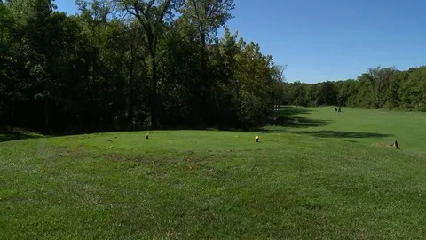 Golf course tee fairway pan Stock Footage 74764505