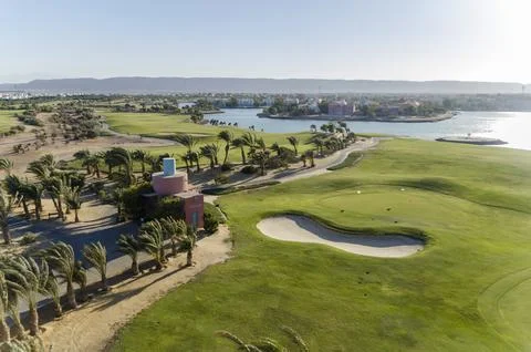 Golf course view in El Gouna, Hurghada, Egypt Foto stock