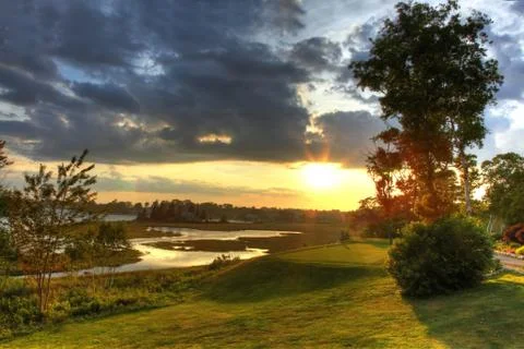 Golf course view Stock Photos