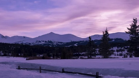 Golf Course Winter Sunset 4k Timelapse Stock Footage 119348368