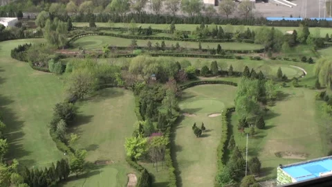 Golf course on Yanggakdo island, Pyongyang, North Korea Vídeos de archivo 300248713
