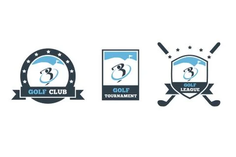 Golf cup logo set. Stock Illustration