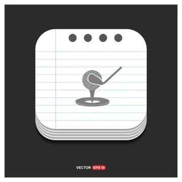 Golf design Icon Gray icon on Notepad Style template Vector EPS 10 Free Icon Illustrazione stock