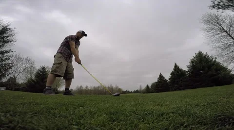 Golf drive off tee Stock Footage 63123236