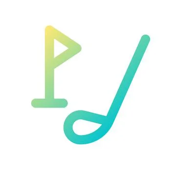 Golf driver and cup tag pixel perfect gradient linear ui icon Ilustração Stock