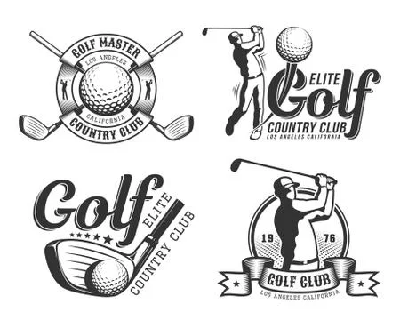 Golf emblem with golfer Stock Illustration