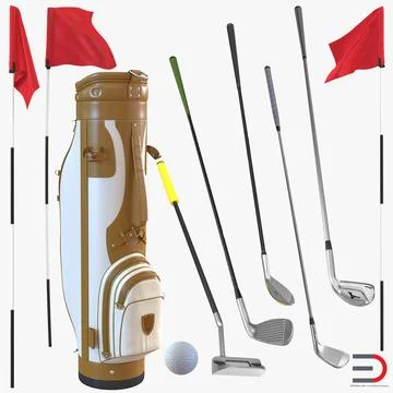 Golf Equipment Collection 3D Model