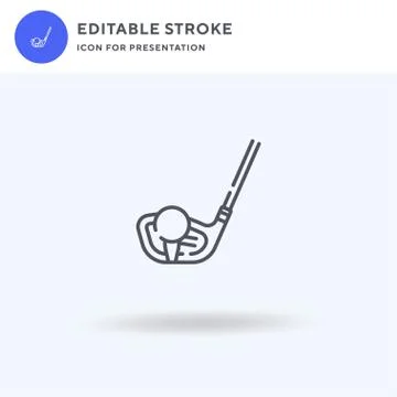 Golf Equipment icon vector, filled flat sign, solid pictogram isolated on white Stock Illustration