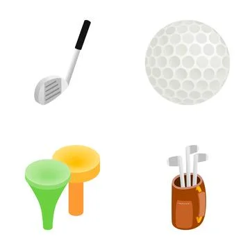 Golf equipment set for game and leisure activity イラスト素材