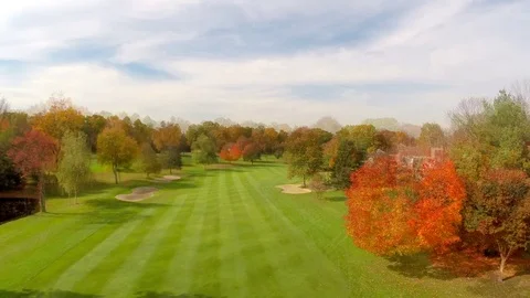 Golf Fairway in Fall Video stock 102183770