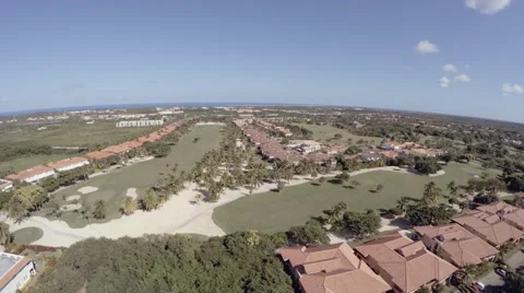 Golf field from above Stock Footage 45731430