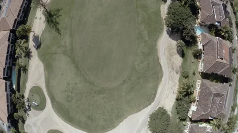Golf field from above Stock Footage 45734012
