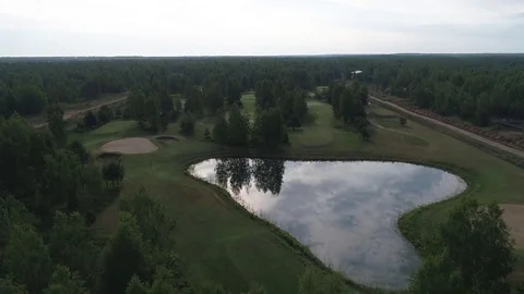 Golf field. Aerial view Stock Footage 77208197