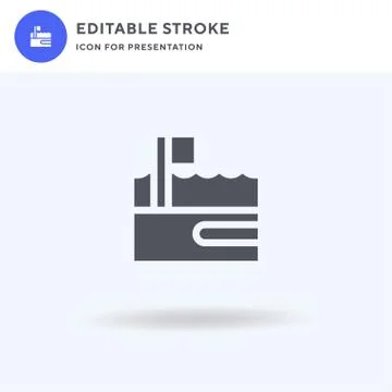 Golf Field icon vector, filled flat sign, solid pictogram isolated on white,  Stock Illustration