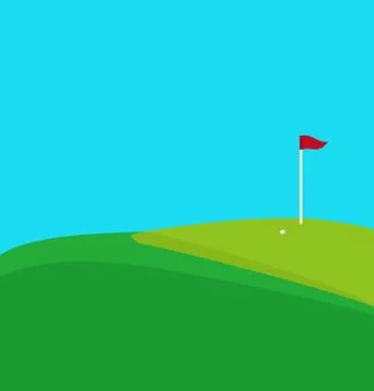 Golf field target grass ball game illustration 스톡 일러스트