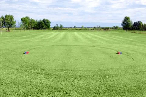 Golf field tee area.JPG Foto stock