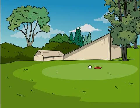 Golf field Vector illustration Stock Illustration
