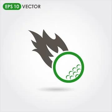 Golf fireball single vector icon Stock Illustration