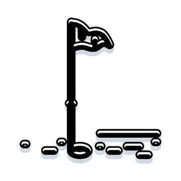 Golf flag and hole on course for sports Stock Illustration