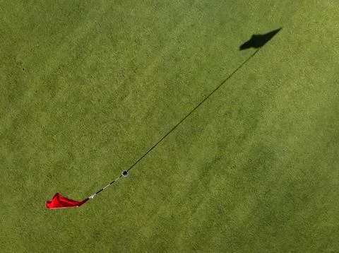 Golf Flag and Shadow Stock Photos