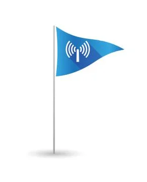 Golf flag with an antenna Stock Illustration