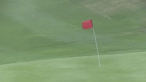 Golf Flag Billows in the Wind Stock Footage 81110044