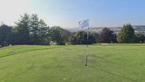 Golf Flag blowing in the wind Stock Footage 283401820