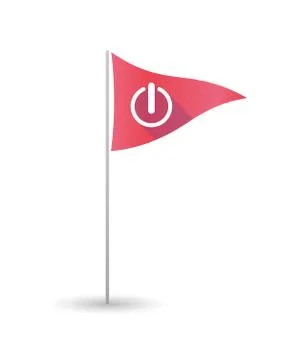 Golf flag with an off button Illustrazione stock