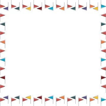 Golf flag elements frame. Colorful design for players template. Frame with .. Stock Illustration