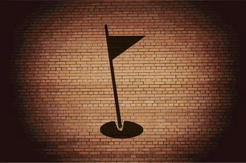 Golf flag icon flat design with abstract background Stock Illustration