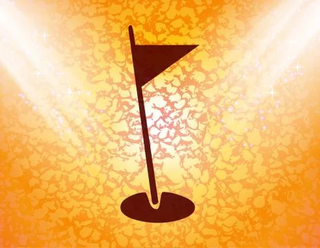 Golf flag icon flat design with abstract background Stock Illustration