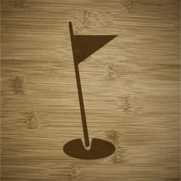 Golf flag icon flat design with abstract background イラスト素材