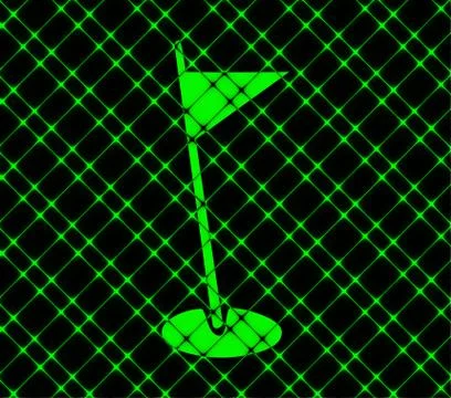 Golf flag icon flat design with abstract background Stock Illustration