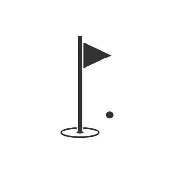 Golf Flag icon flat Stock Illustration