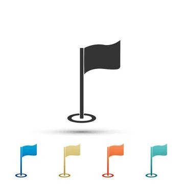 Golf flag icon isolated on white background. Golf equipment or accessory. S.. Stockillustratie