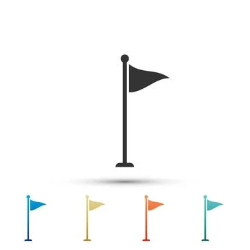 Golf flag icon isolated on white background. Golf equipment or accessory. S.. Stockillustratie