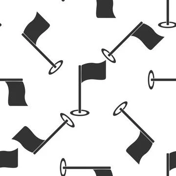 Golf flag icon pattern on white background. Vector Illustration Stock Illustration