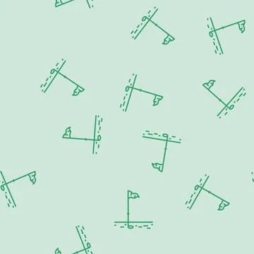 Golf flag line seamless pattern Stock Illustration