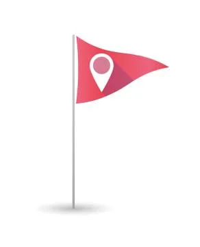 Golf flag with a map mark Stock Illustration
